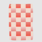 Koraalperzikgradiënt geruit golfhanddoek (Voorkant)