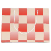 Koraalperzikgradiënt geruit groot cadeauzakje (Voorkant)