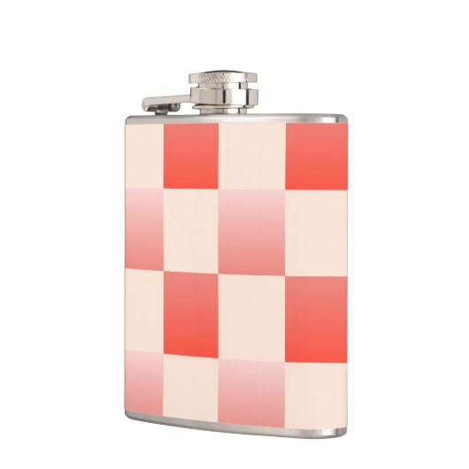 Koraalperzikgradiënt geruit heupfles (Links)