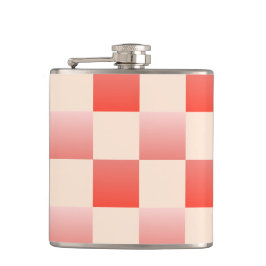 Koraalperzikgradiënt geruit heupfles