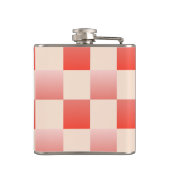 Koraalperzikgradiënt geruit heupfles (Achterkant)