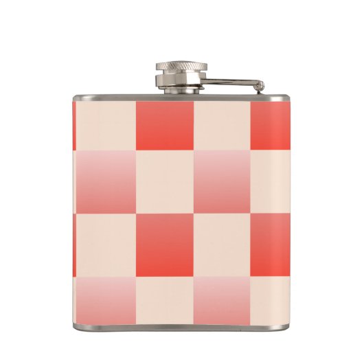 Koraalperzikgradiënt geruit heupfles (Achterkant)