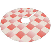 Koraalperzikgradiënt geruit kerstboom rok (Gekanteld)