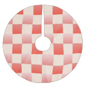 Koraalperzikgradiënt geruit kerstboom rok (Voorkant)