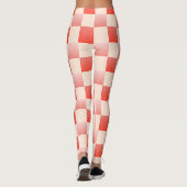 Koraalperzikgradiënt geruit leggings (Achterkant)