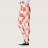 Koraalperzikgradiënt geruit leggings (Links)