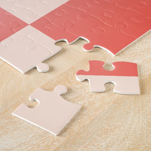 Koraalperzikgradiënt geruit legpuzzel (Zijkant)