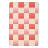 Koraalperzikgradiënt geruit mini klembord (Achterkant)