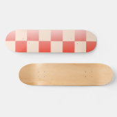 Koraalperzikgradiënt geruit persoonlijk skateboard (Horizontaal)