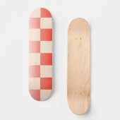 Koraalperzikgradiënt geruit persoonlijk skateboard (Voorkant)