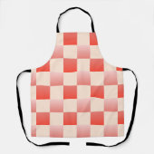 Koraalperzikgradiënt geruit schort (Voorkant)