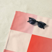 Koraalperzikgradiënt geruit strandlaken (In situ)