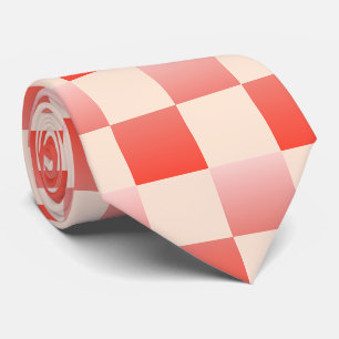 Koraalperzikgradiënt geruit stropdas