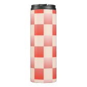 Koraalperzikgradiënt geruit thermosbeker (Achterkant)