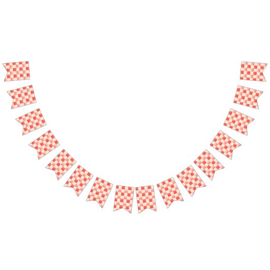 Koraalperzikgradiënt geruit vlaggetjes (Alle)