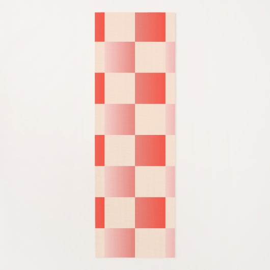 Koraalperzikgradiënt geruit yogamat (Voorkant)