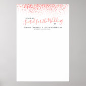 Koraalplan voor abstracte waterverf DIY-trouwtafel Poster (Voorkant)