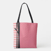 Koraalpoka Dots and Stripes Monogramed Canvas tas (Achterkant)