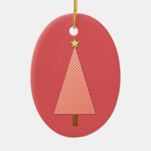 Koraalpolka stipt moderne kerstboom keramisch ornament