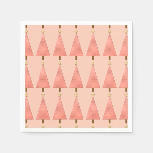 Koraalpolka stipt moderne kerstboom servetten (Voorkant)