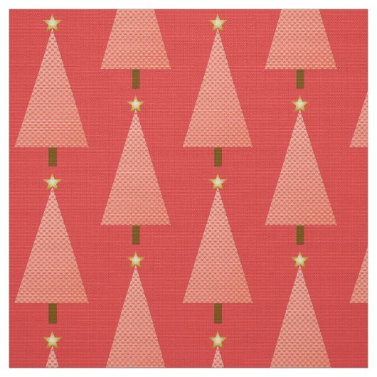 Koraalpolka stipt moderne kerstboom stof (Swatch)