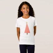 Koraalpolka stipt moderne kerstboom t-shirt (Voorkant volledig)
