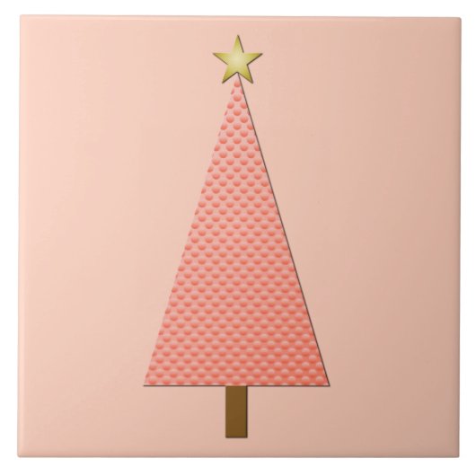Koraalpolka stipt moderne kerstboom tegeltje (Voorkant)