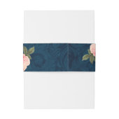 Koraalponies en marineblauw-buisjes uitnodigingen wikkel (Achterkant Voorbeeld)