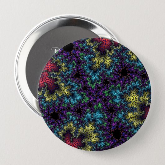 Koraalregenboog Ronde Button 4,0 Cm (Voorkant /achterkant)