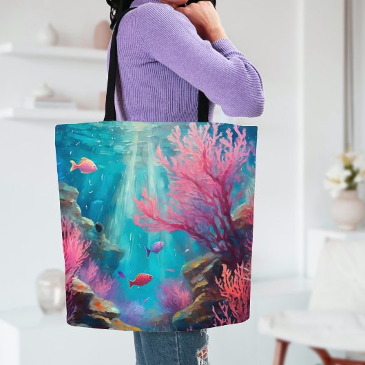 Koraalrif Abstracte Oceaan Moderne Kunst Tote Bag