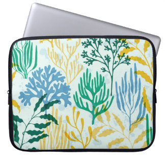 Koraalrif, algen naadloos patroon. laptop sleeve