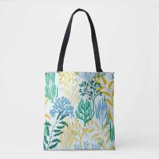 Koraalrif, algen naadloos patroon. tote bag