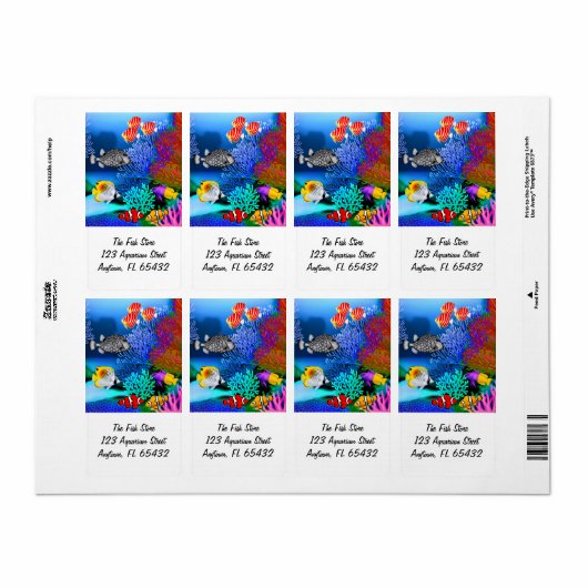 Koraalrif Aquarium Vis Label (Full Sheet)