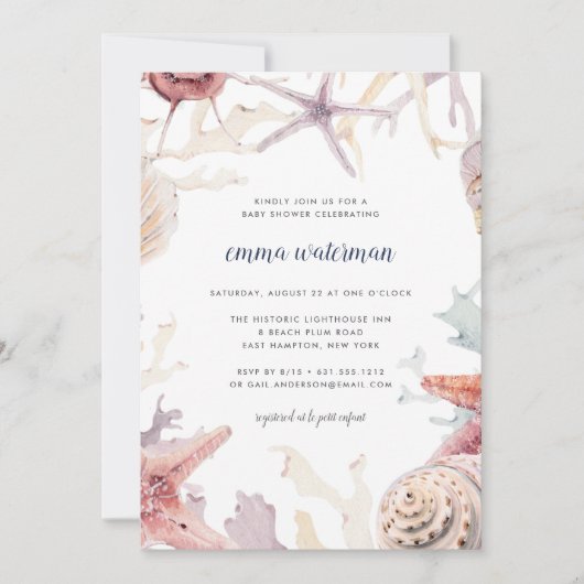 Koraalrif Baby shower Invitation Kaart (Voorkant)