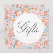 Koraalrif Baby shower Tabel Kaart (Voorkant / Achterkant)