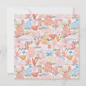 Koraalrif Baby shower Tabel Kaart (Achterkant)