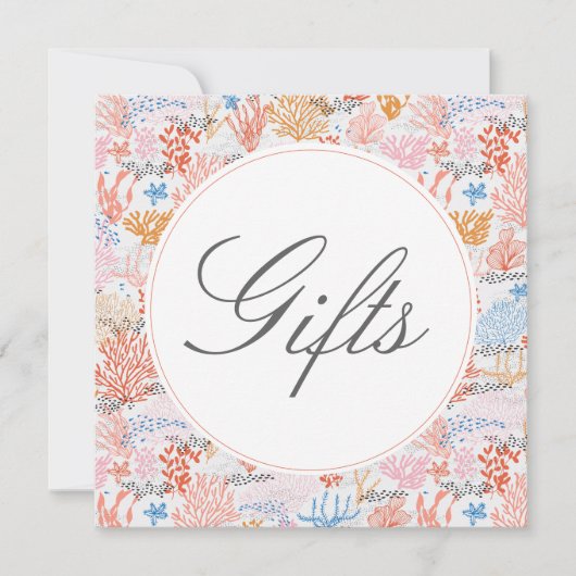 Koraalrif Baby shower Tabel Kaart (Voorkant)