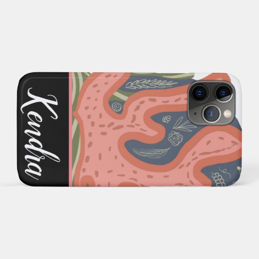 Koraalrif Beach Botanical Illustration Pattern Case-Mate iPhone Case (Achterkant (horizontaal))