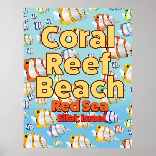 Koraalrif Beach Eilat, Israël Poster (Voorkant)