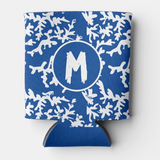 Koraalrif blauw wit gepersonaliseerd blikjeskoeler (Voorkant)