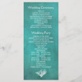 Koraalrif blauwgroen kraft papier strand bruiloft  programmakaart (Achterkant)