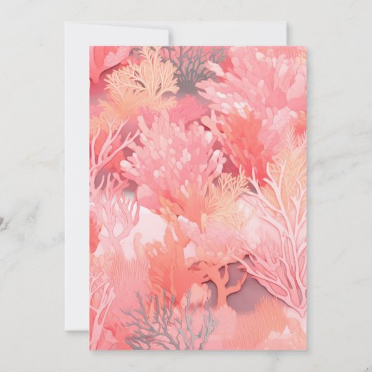 Koraalrif Blush Vibrant Weddenschap Kaart (Achterkant)