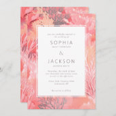 Koraalrif Blush Vibrant Weddenschap Kaart (Voorkant / Achterkant)