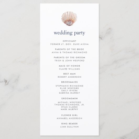 Koraalrif bruiloft programma programmakaart (Achterkant)