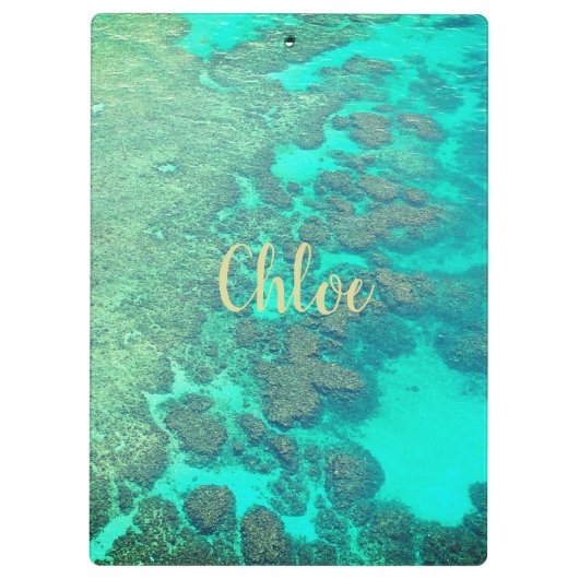 Koraalrif Caraïben turquoise oceaanwater Klembord (Achterkant)