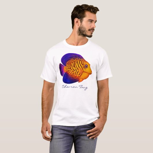 Koraalrif Chevron Tang Fish T-Shirt (Voorkant volledig)