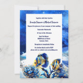 Koraalrif chic blauw goud vlinder vis strand kaart (Voorkant)