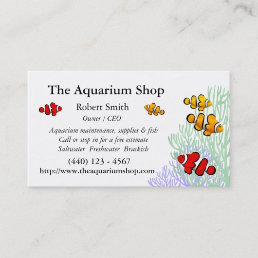koraalrif Clownfish Visitekaartje (Voorkant)