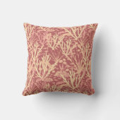 Koraalrif crème en roze op Bourgogne Kussen (Achterkant)