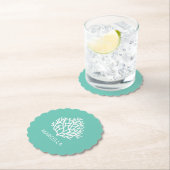 Koraalrif Custom Naam Summer Beach Kartonnen Onderzetters (Insitu)